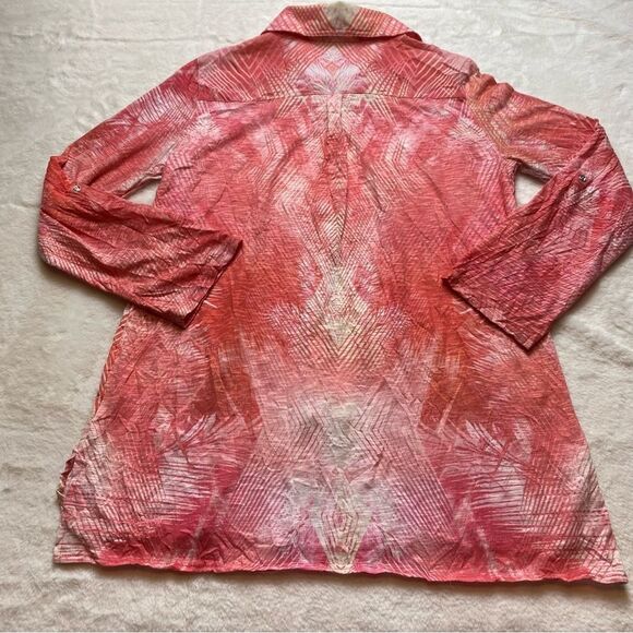 David Cline Crushed Long Sleeve Snap Down Shirt Size Small - Picture 2 of 11